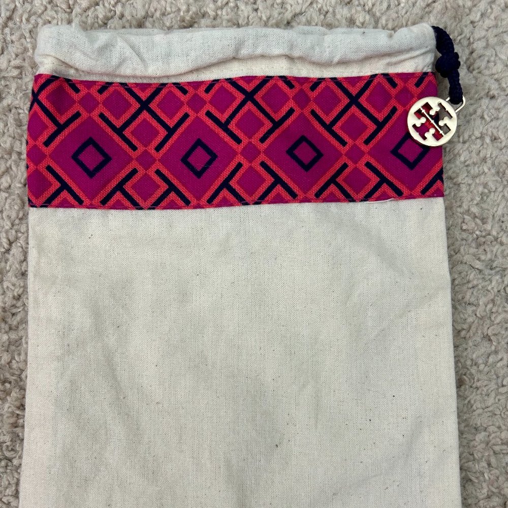 Tory Burch Linen Canvas Small Drawstring Duster B… - image 1